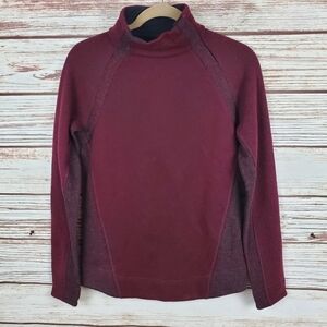 NWT Prana Womens Small Burgundy Mulled Wine Heather Brandie Sweater Pullover